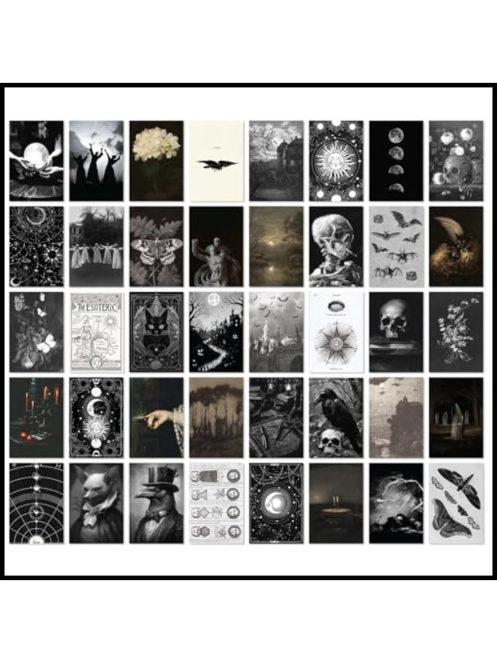 Vintage Wall Collage Kit 40pc 4x6 Gothic Cottagecore Prints